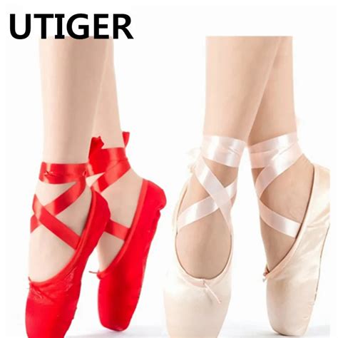 2019 Girls Women ballet pointe dance shoes professional ballet dance shoes with ribbons shoes ...