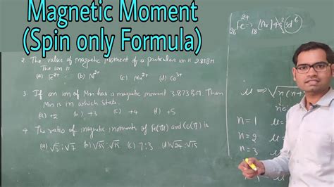 Magnetic Moment | Magnetism | Spin Only formula - YouTube