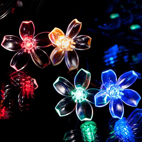 Solar Fairy Lights - 50 Multi-Color LED Blossom Flower Solar Fairy Lights Christmas Outdoor– SPV ...