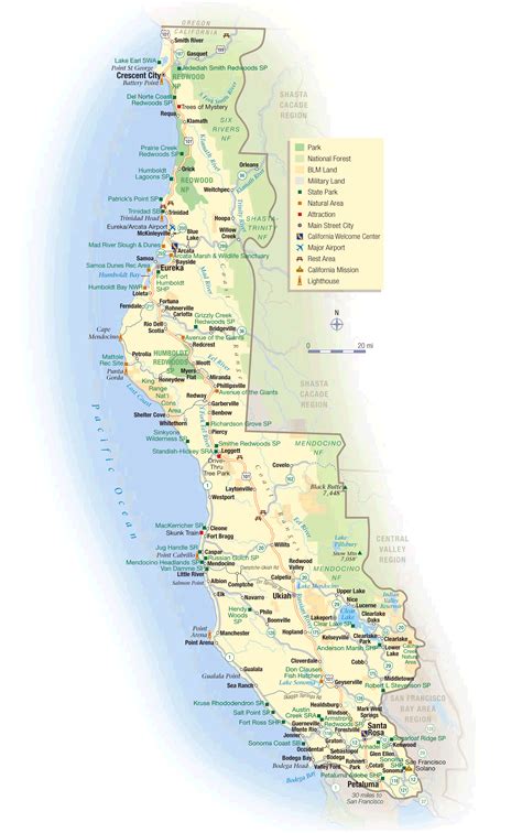 California Map North Coast • Mapsof.net