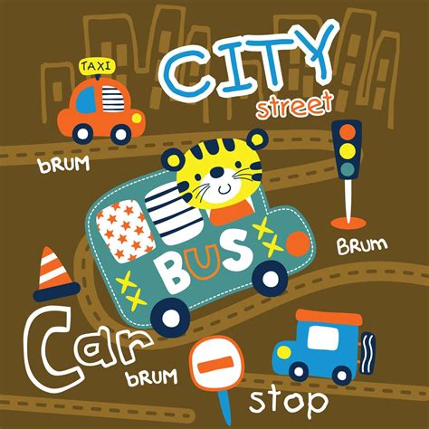 cat driving a car funny animal cartoon,vector illustration 15626262 Vector Art at Vecteezy