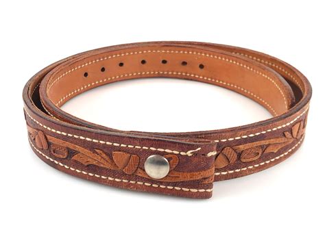 Lot - Vintage Southwestern Embossed Leather Belt