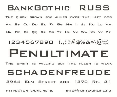 BankGothic RUSS font