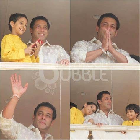 Salman khan greets his fans by waving hand outside galaxy | Bollywood stars, Salman khan ...