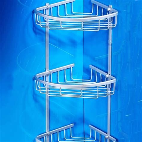 Useful Space Aluminum Basket With Hook Health Angle Frame Storage Shelf Bathroom Shower ...