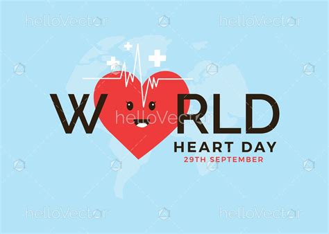 World Heart Day Poster Design With Happy Heart - Download Graphics & Vectors