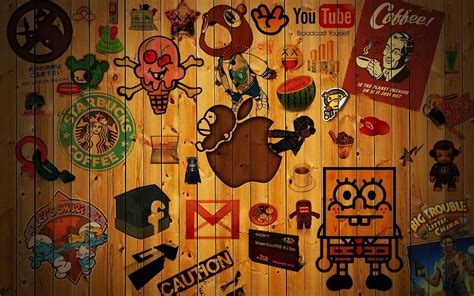 Online crop | HD wallpaper: colored doodle painting, logo, symbols ...