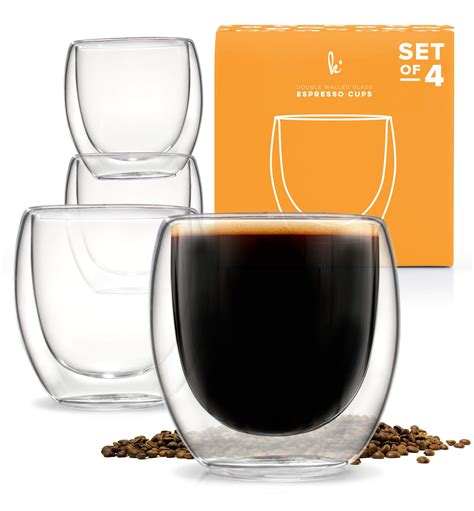 Espresso Shot Glass, Durable Double Walled Espresso Cups, Clear Shot ...