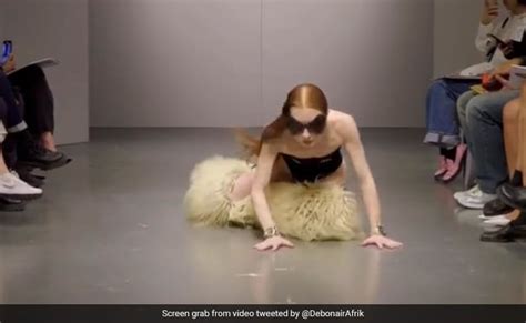 Watch: Designer Gives "Fall Fashion" A New Meaning At Milan Fashion Week