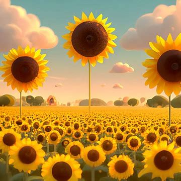 Sunflower Field Landscape Panoramic Sun Flowers Farm Background, Sunflower Field Landscape ...