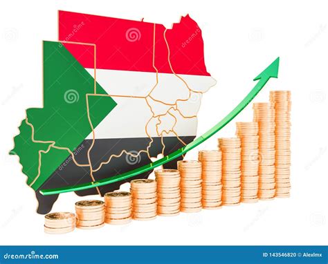 Economic Growth in Sudan Concept, 3D Rendering Stock Illustration ...