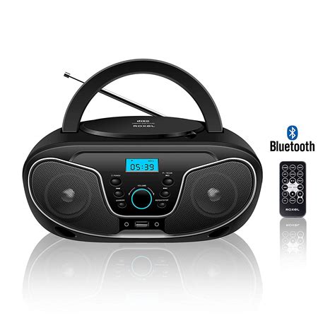 Roxel RCD-S70BT Portable Boombox CD Player with Bluetooth, Remote Control,FM Radio, USB MP3 ...