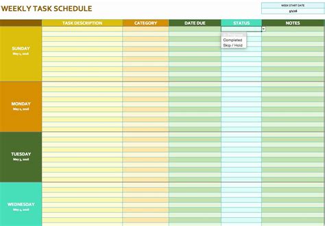 Monthly Schedule Template Excel Inspirational Free Weekly Schedule Templates for Excel ...