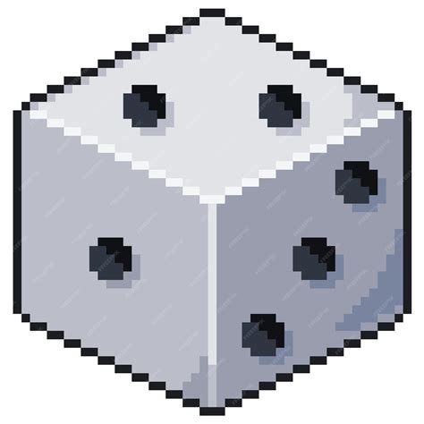 Premium Vector | Pixel art dice bit game icon white background