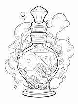 Premium Photo  Magic potion Bottle Magical Fairytale Fairy coloring sketch template