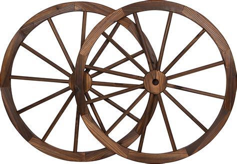 NEW 24 32 36 & 48 IN DECORATIVE WOOD GARDEN WAGON WHEEL GARDEN DECOR ...