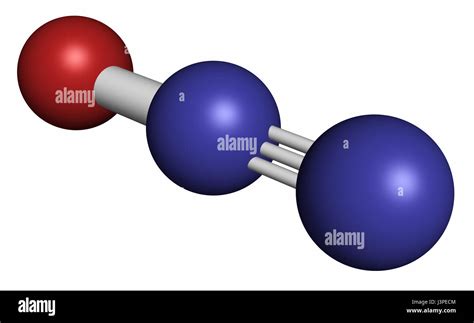 Nitrous oxide (NOS, laughing gas, N2O) molecule. Used in surgery as Stock Photo, Royalty Free ...