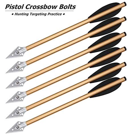 PMSM 6.3inch Pistol Crossbow Bolts, Aluminium Crossbow Arrows,Mini Crossbow Bolts with Steel ...