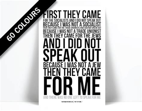 First They Came Then They Came for Me Art Print Martin | Etsy Canada