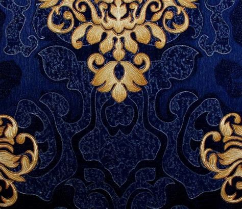 Royal Blue with Gold damask Wallpaper Design - 533667 | Decor City