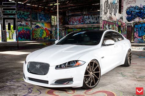 Diamond White Jaguar XF Put on Classy Bronze Custom Wheels | CARiD.com Gallery