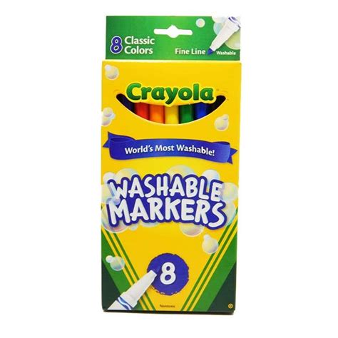 Crayola Washable Markers, Fine Line Classic Colors, 8 Pack - Artist ...