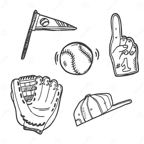 Baseball Doodle Isolated on White Background Stock Vector ...