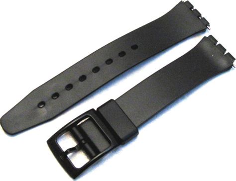 Watch band for Swatch 17mm black pvc