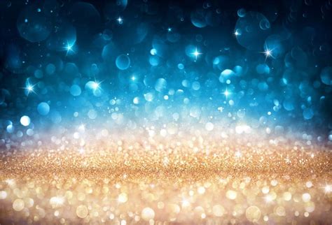 Amazon.com : Laeacco 7x5ft Golden Glitter Dreamlike Bokeh Golden Blue Haloes Backdrop Vinyl ...