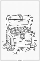 Pirate Treasure Chest Coloring Page Free PDF&ampPNG Printable sketch template