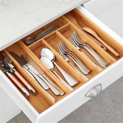 Amazon.com: AmazonBasics Bamboo Expandable Kitchen Utensils Drawer ...