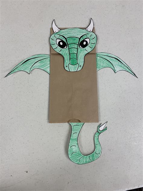 Paper Bag Dragon Puppet - Create in the Chaos | Fun easy crafts, Paper bag puppets, Crayon crafts