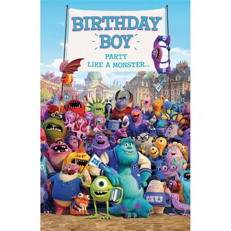 Birthday Boy Monsters University Birthday Card (418984-0-1) - Character ...