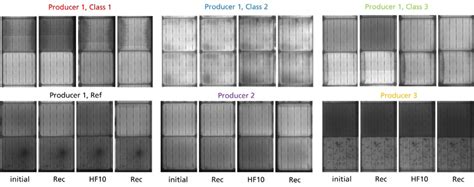 Selected electroluminescence image sections from the sequential test ...