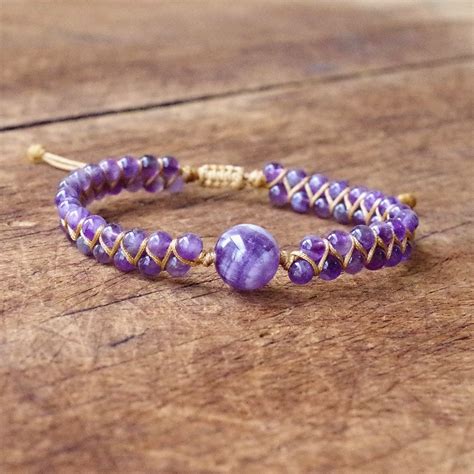 Natural Stone String Beads Braided Yoga Bracelet - Gift 2 Heart Med ...