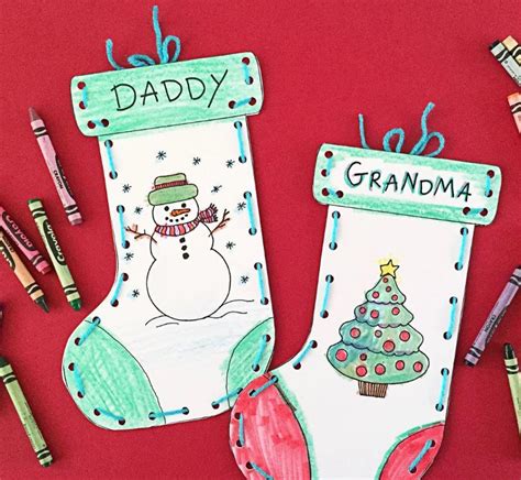 Free Printable Paper Stocking Craft for Kids | AllFreeChristmasCrafts.com