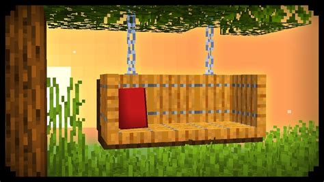 how to make a hanging swing in minecraft - YouTube