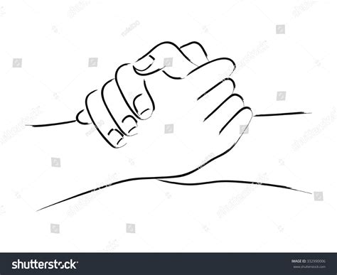 Line Art Two Hands Holding Each Stock Vector 332990006 - Shutterstock