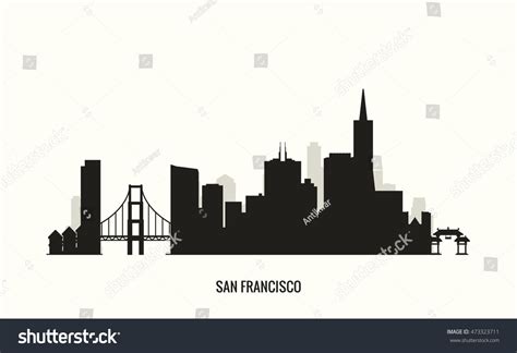 San Francisco Skyline Silhouette Stock Vector (Royalty Free) 473323711 ...