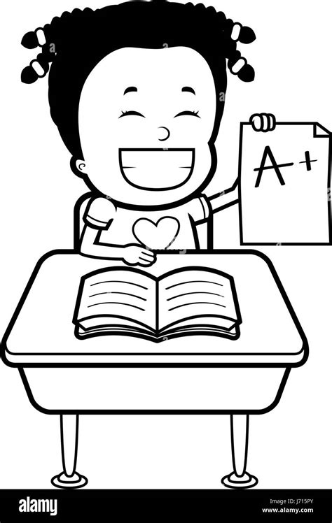 A happy cartoon student with good grades Stock Vector Image & Art - Alamy