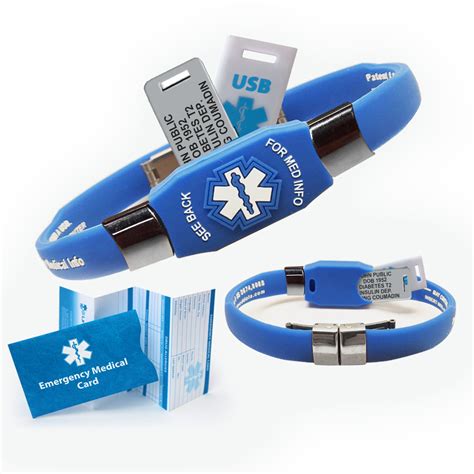 USB Medical Alert Bracelet Blue