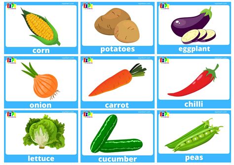 Vegetables Flashcards With Words use online or free PDF download ...