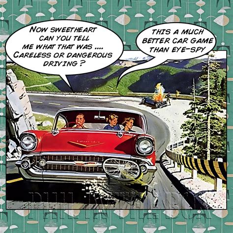 Retro birthday card funny birthday card driving joke