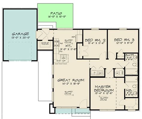 One Level Contemporary Home Plan with Single Garage - 70670MK ...