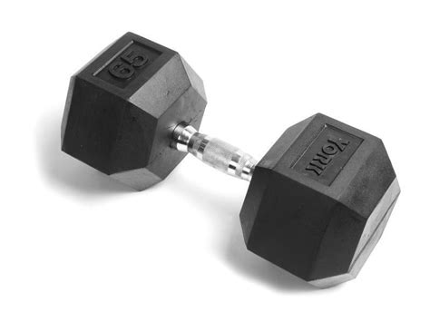 York 5-50lb Rubber Dumbbell Set with Rack - Adamant Barbell