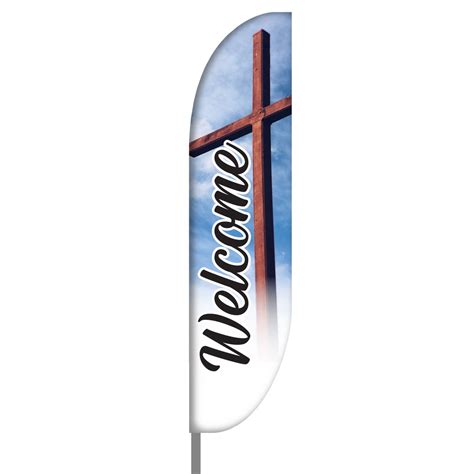 Welcome Feather Flag for Church| Lush Banners