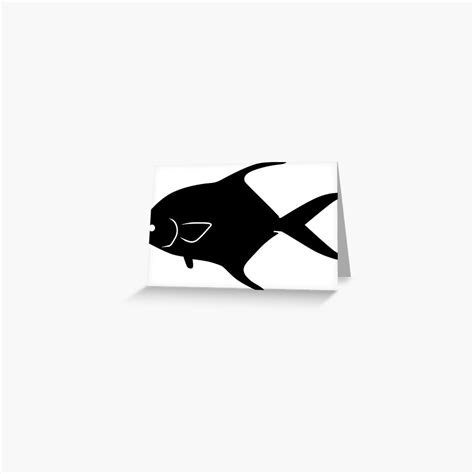 "Permit Fish Silhouette (Black)" Greeting Card for Sale by SandpiperDesign | Redbubble