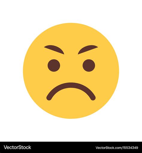 Yellow angry cartoon face emoji people emotion Vector Image