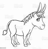 Donkey Animal Cartoon Character Stock Illustration  Download Image Now sketch template