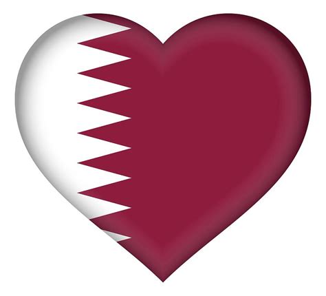 Flag of Qatar Heart Digital Art by Roy Pedersen